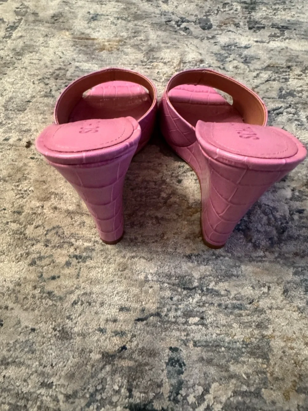 SCHUTZ 8.5 LUCIMARA COUROS/ROSA WIDE CROCO/CLUB ROSE